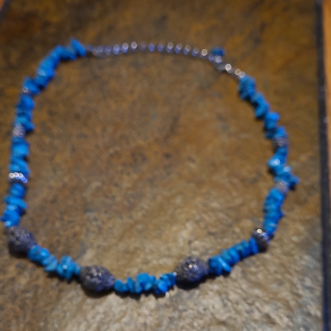 Jade Vibrant Blue Necklace 10$